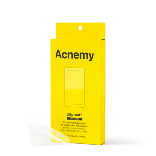 Acnemy Zitproof® Multizits – hydrokoloidowe plastry XL na policzki, brodę i czoło, 10 szt